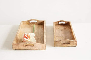 RECTANGLE MANGO WOOD TRAYS Dining-Kitchenware Creative Coop