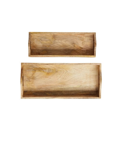 RECTANGLE MANGO WOOD TRAYS Dining-Kitchenware Creative Coop   