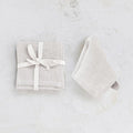 STONEWASHED LINEN COCKTAIL NAPKINS,  SET OF 4 Dining-Kitchenware Creative Coop Ivory  